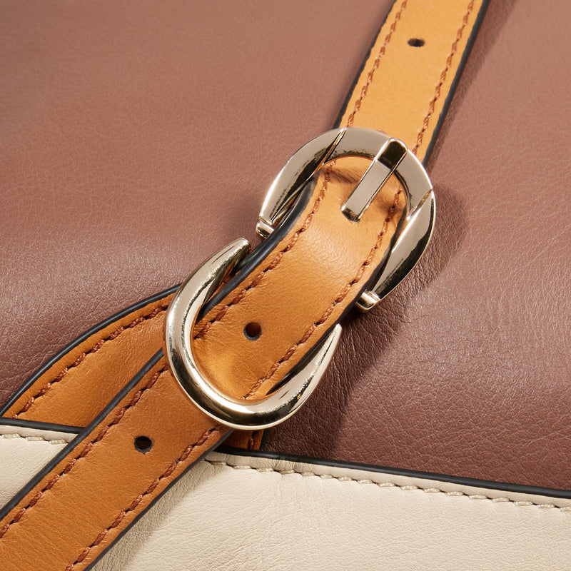 Zaino Piquadro Donna Porta Pc Ipad Tasca Frontale Pelle Marrone/Beige