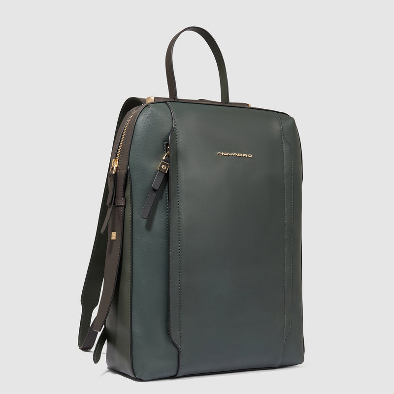 Zaini Piquadro Zaino Donna Porta Pc Ipad Pelle Verde Scuro