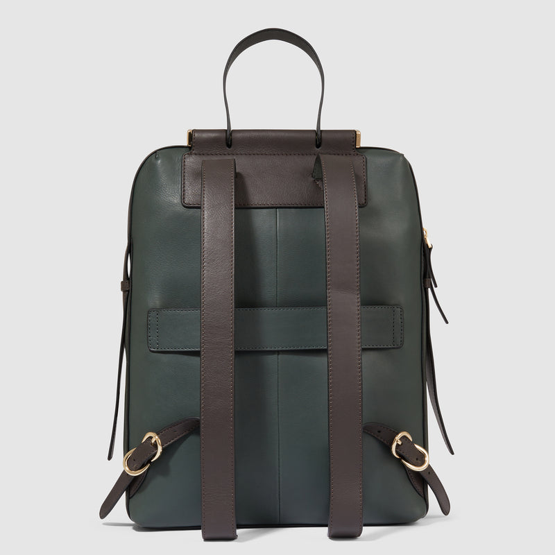 Zaini Piquadro Zaino Donna Porta Pc Ipad Pelle Verde Scuro