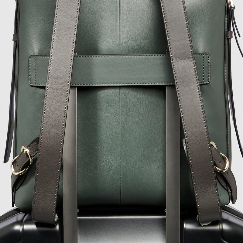 Zaini Piquadro Zaino Donna Porta Pc Ipad Pelle Verde Scuro