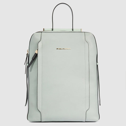Zaini Piquadro Zaino Donna Porta Pc Ipad In Pelle Verde Acqua