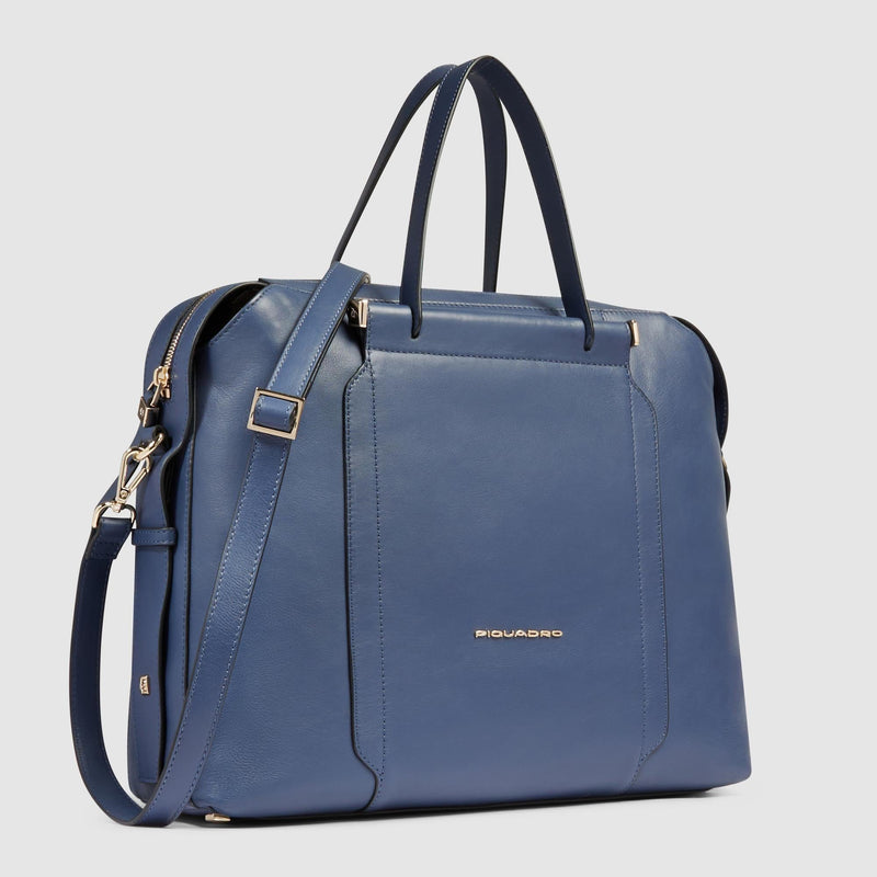 Borse Lavoro Piquadro Borsa Donna Porta Pc Ipad Pelle Blu Navy