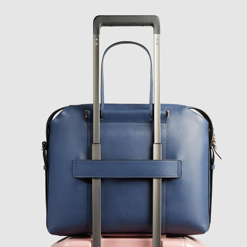 Borse Lavoro Piquadro Borsa Donna Porta Pc Ipad Pelle Blu Navy