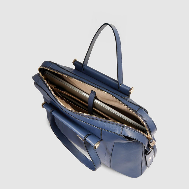 Borse Lavoro Piquadro Borsa Donna Porta Pc Ipad Pelle Blu Navy