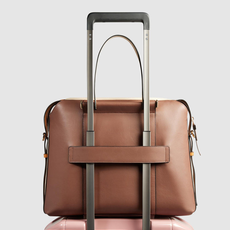 Borse Lavoro Piquadro Borsa Donna Porta Pc Ipad Pelle Marrone/Beige