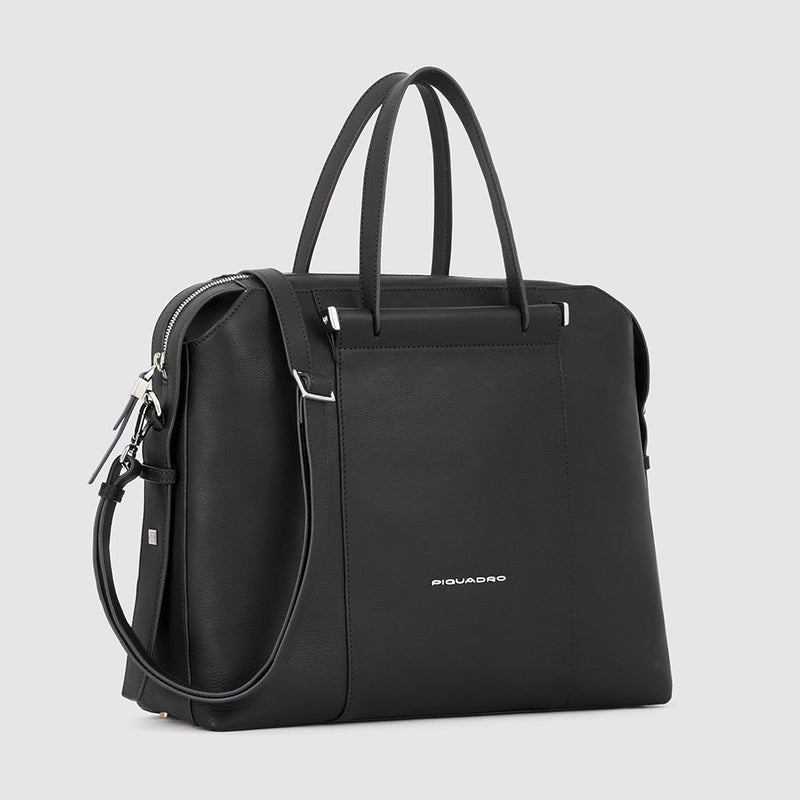 Borse Lavoro Piquadro Borsa Donna Porta Pc Ipad In Pelle Nera