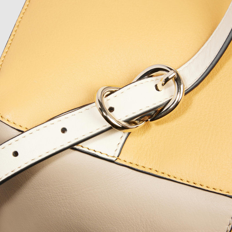 Zaini Piquadro Zaino Donna Porta Pc Ipad Doppio Scomparto Pelle Gialla Beige