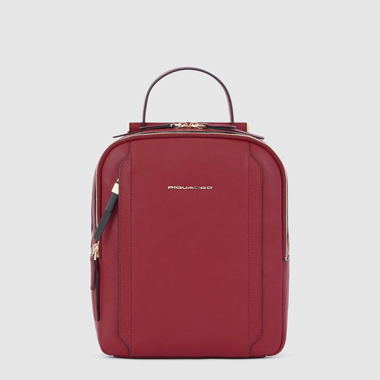 Zaini Piquadro Zaino Donna Piccolo Porta Pc Ipad In Pelle Color Bordeaux