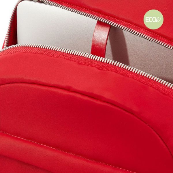 Zaini Piquadro Zaino Porta Pc Ipad In Nylon Inserto Pelle Rossa