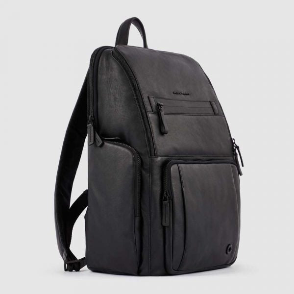Zaini Piquadro Zaino Porta Pc Ipad In Pelle Nera