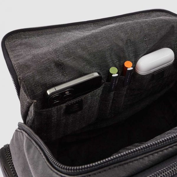 Zaini Piquadro Zaino Porta Pc Ipad In Pelle Nera
