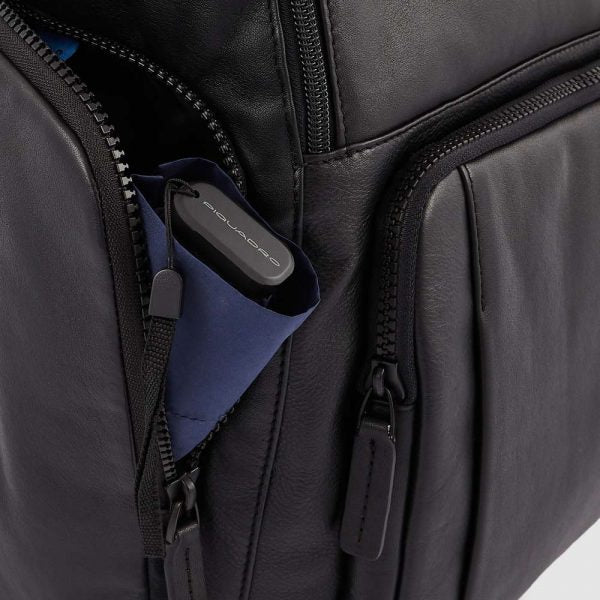 Zaini Piquadro Zaino Porta Pc Ipad In Pelle Nera