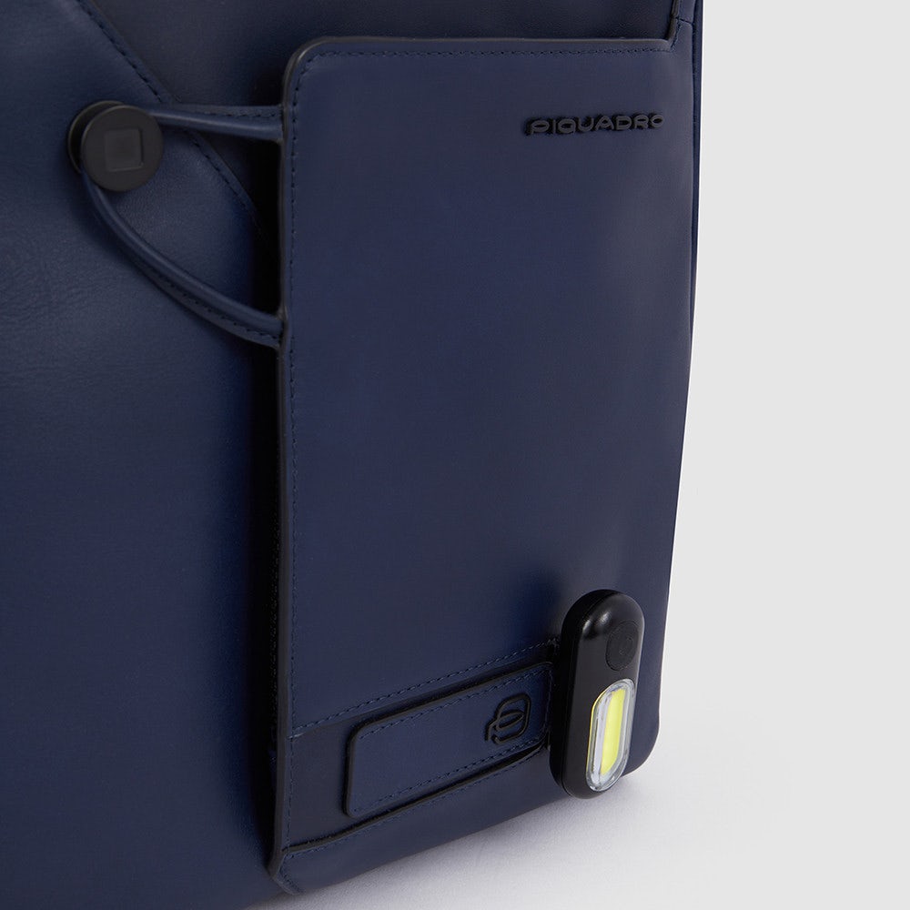 Zaini Piquadro Zaino Porta Pc Ipad In Pelle Blu