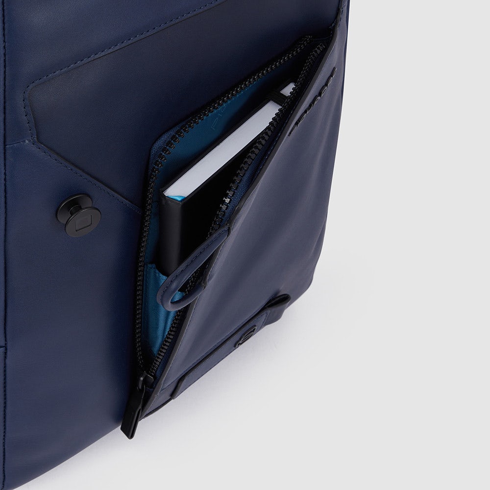 Zaini Piquadro Zaino Porta Pc Ipad In Pelle Blu