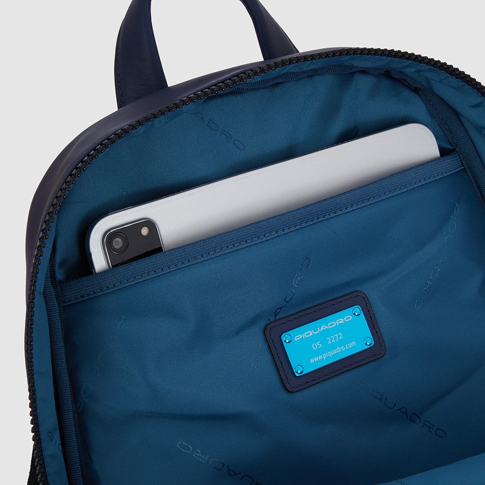 Zaini Piquadro Zaino Porta Pc Ipad In Pelle Blu