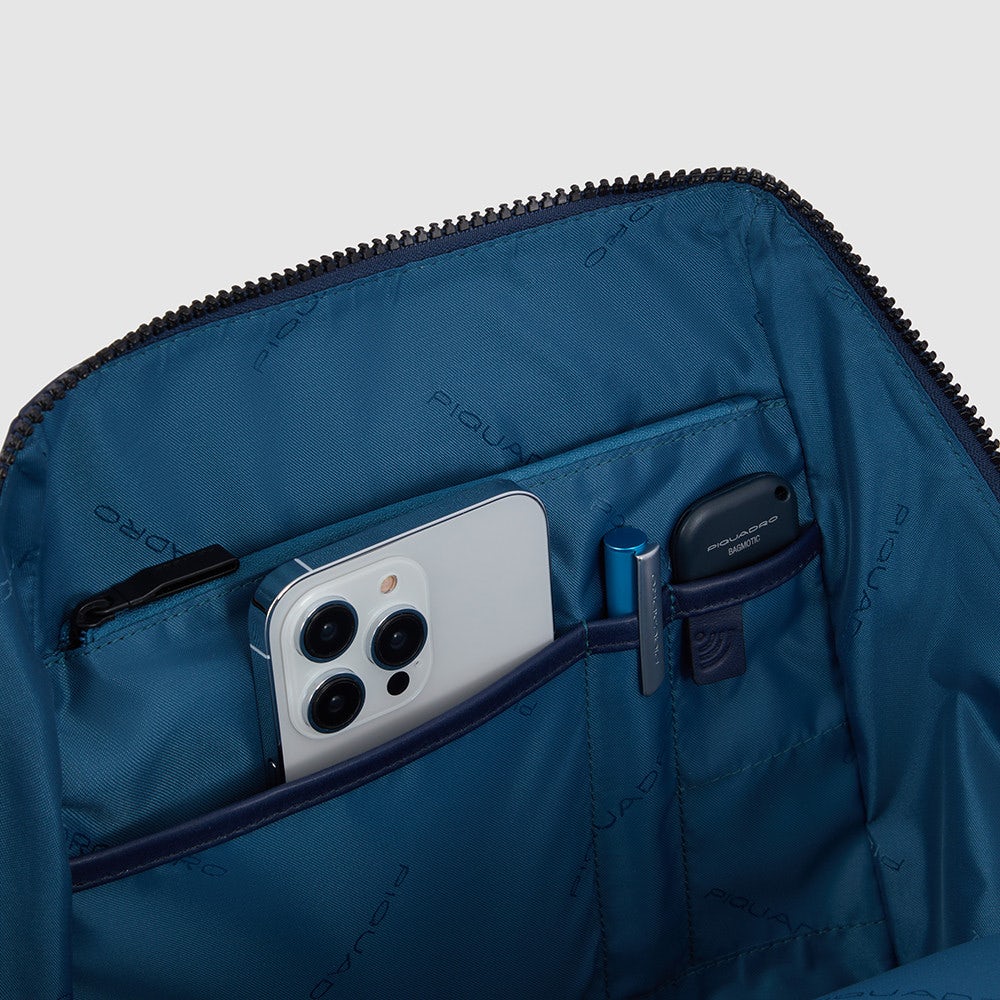 Zaini Piquadro Zaino Porta Pc Ipad In Pelle Blu