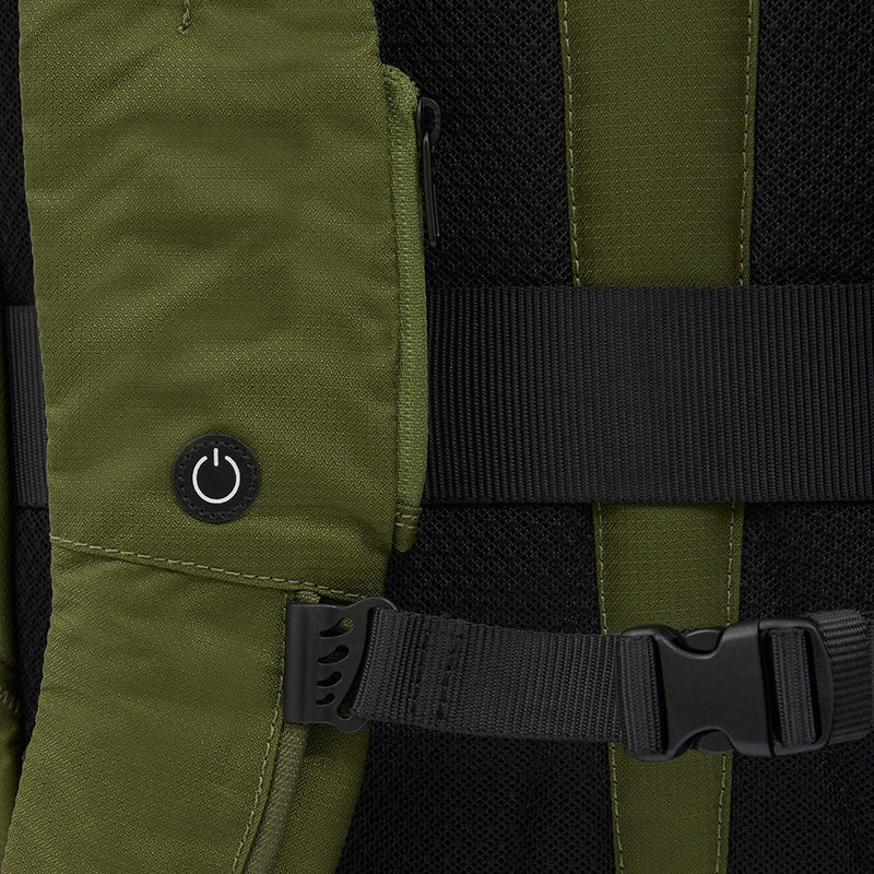 Zaini Piquadro Zaino Grande Porta Pc Ipad In Tessuto Arancione Inserti Marroni Neri