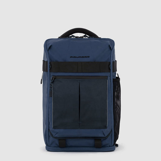 Zaini Piquadro Zaino Medio Porta Pc Ipad In Tessuto Blu/Nero