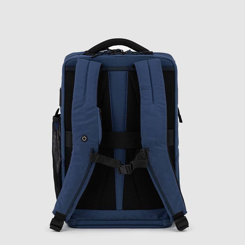 Zaini Piquadro Zaino Medio Porta Pc Ipad In Tessuto Blu/Nero