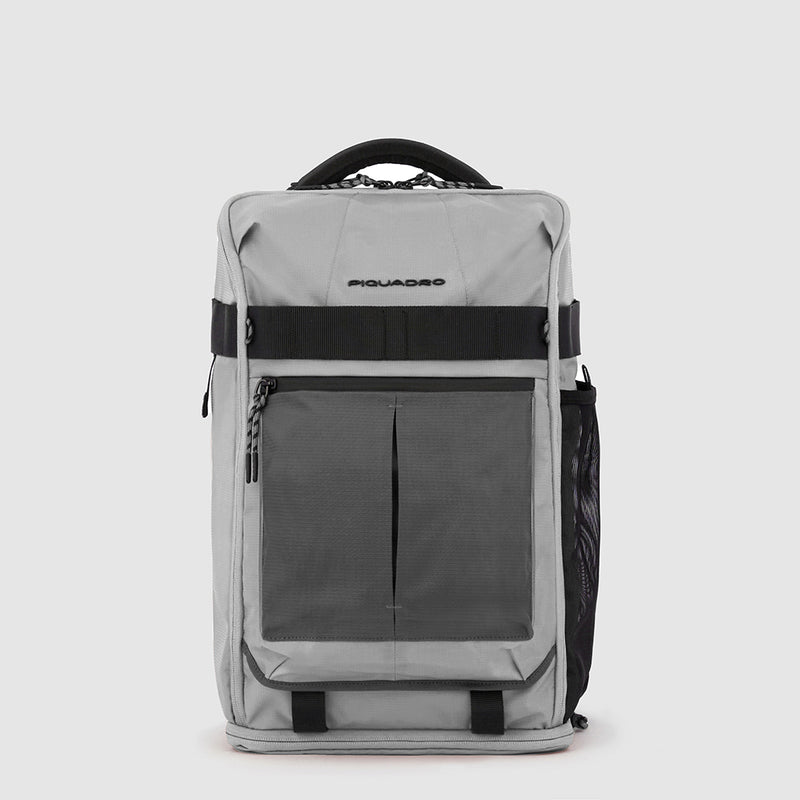 Zaini Piquadro Zaino Medio Porta Pc Ipad In Tessuto Grigio/Nero