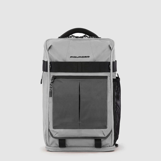 Zaini Piquadro Zaino Medio Porta Pc Ipad In Tessuto Grigio/Nero