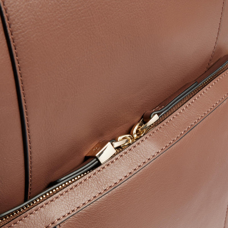 Zaino Piquadro Donna Porta Pc Ipad Doppio Scomparto Tasca Frontale Pelle Marrone/Beige