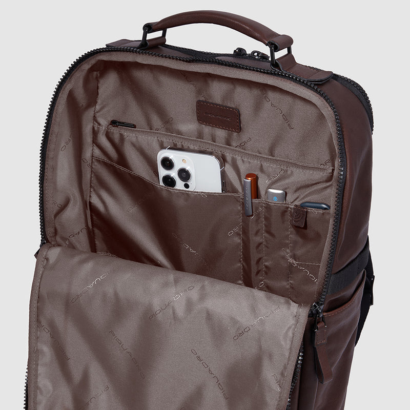 Zaini Piquadro Zaino Medio Porta Pc Ipad In Pelle Nera