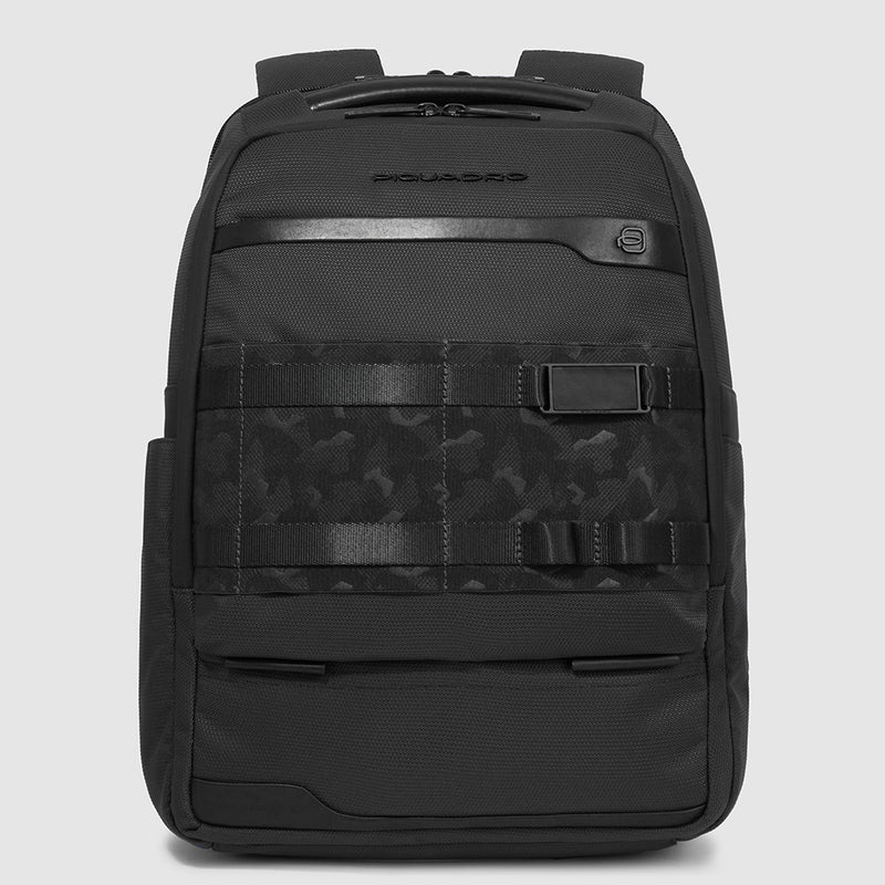 Zaini Piquadro Zaino Medio Porta Pc Ipad In Tessuto Nero