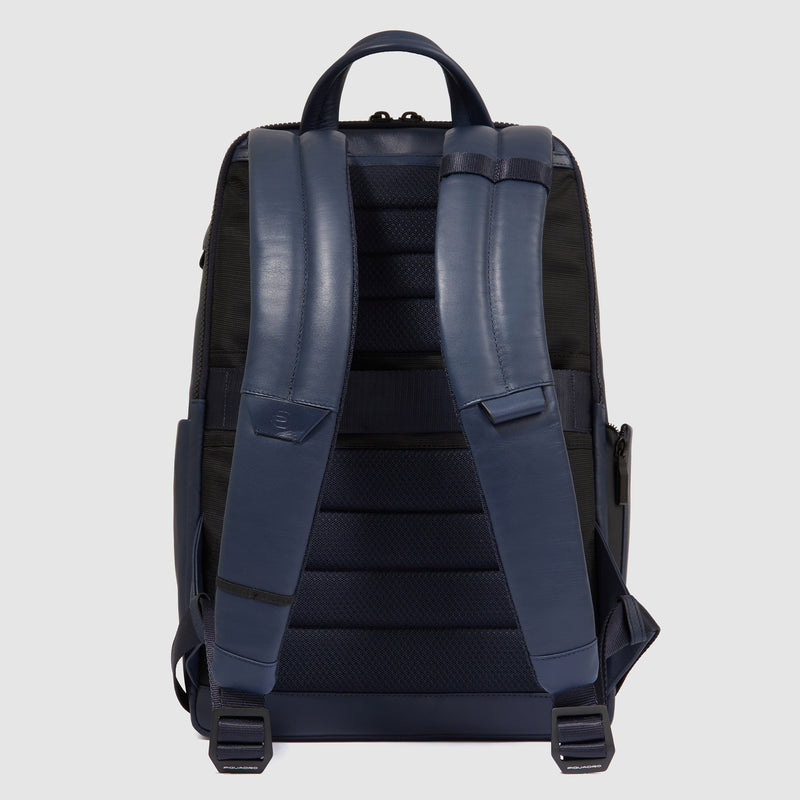 Zaini Piquadro Zaino Uomo Medio Porta Pc Ipad Pelle Blu