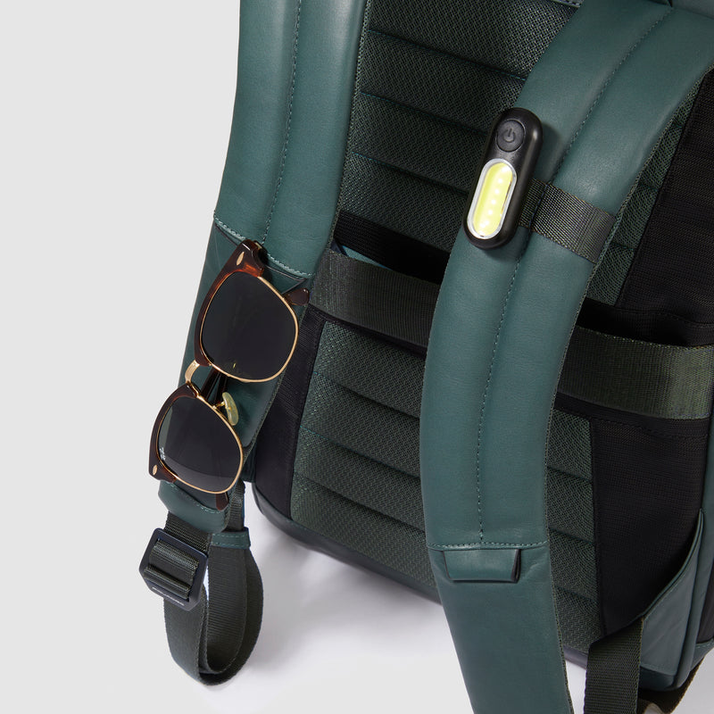 Zaini Piquadro Zaino Uomo Medio Porta Pc Ipad Pelle Blu