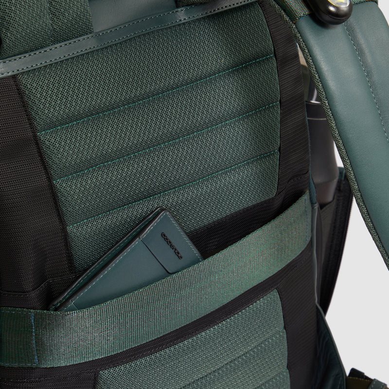 Zaini Piquadro Zaino Uomo Medio Porta Pc Ipad Pelle Blu