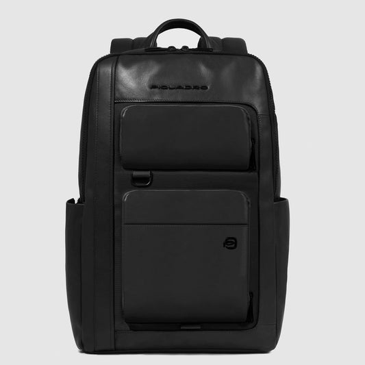 Zaini Piquadro Zaino Uomo Medio Porta Pc Ipad Pelle Nera