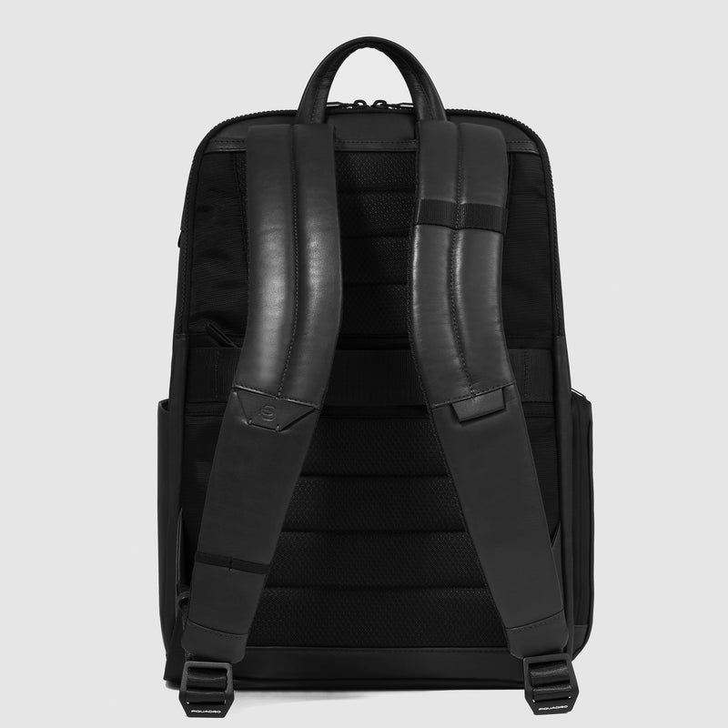 Zaini Piquadro Zaino Uomo Grande Porta Pc Ipad Pelle Liscia Nera