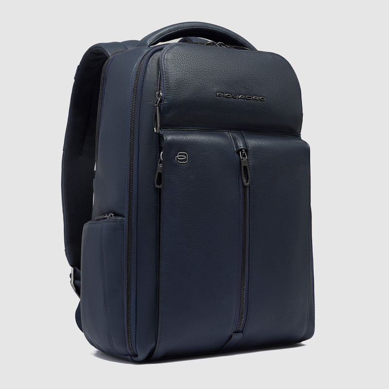 Zaini Piquadro Zaino Uomo Grande Porta Pc Ipad Pelle Blu