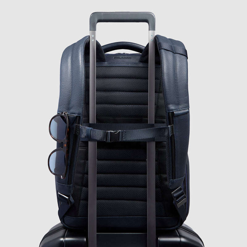 Zaini Piquadro Zaino Uomo Grande Porta Pc Ipad Pelle Blu