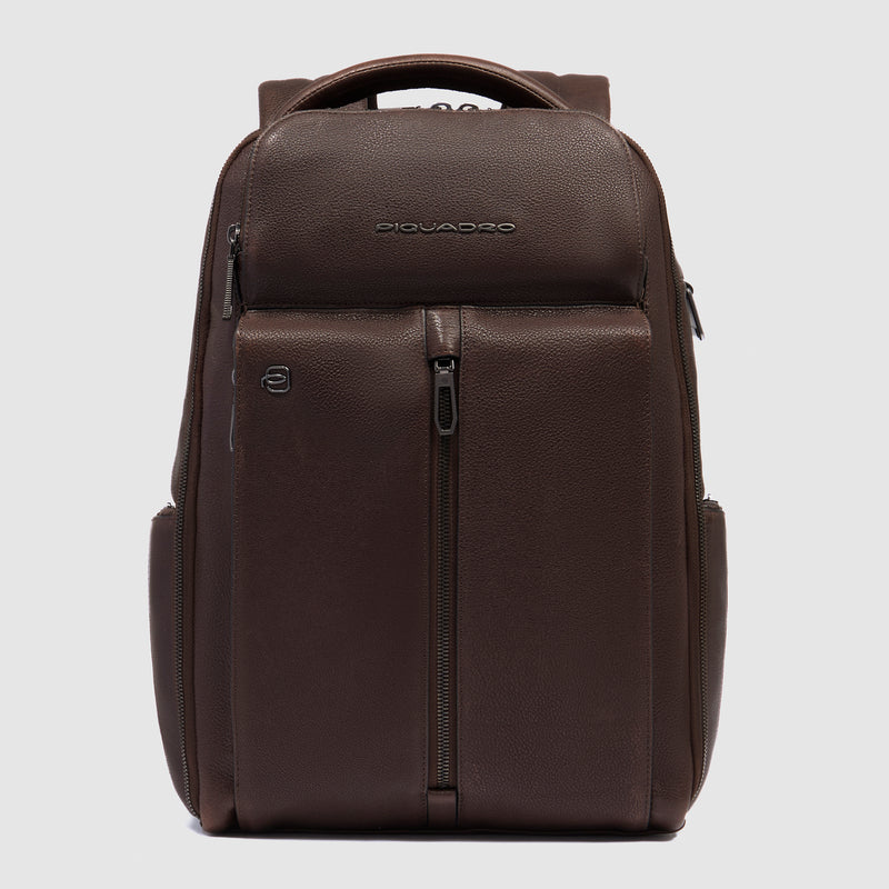 Zaini Piquadro Zaino Uomo Grande Porta Pc Ipad Pelle Color Testa Di Moro