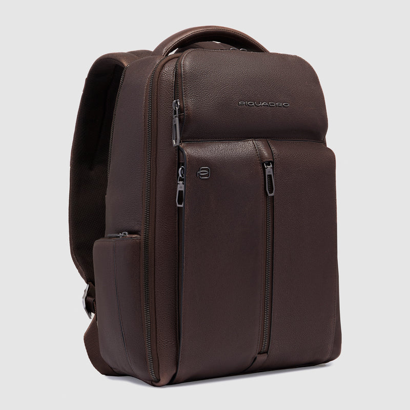 Zaini Piquadro Zaino Uomo Grande Porta Pc Ipad Pelle Color Testa Di Moro