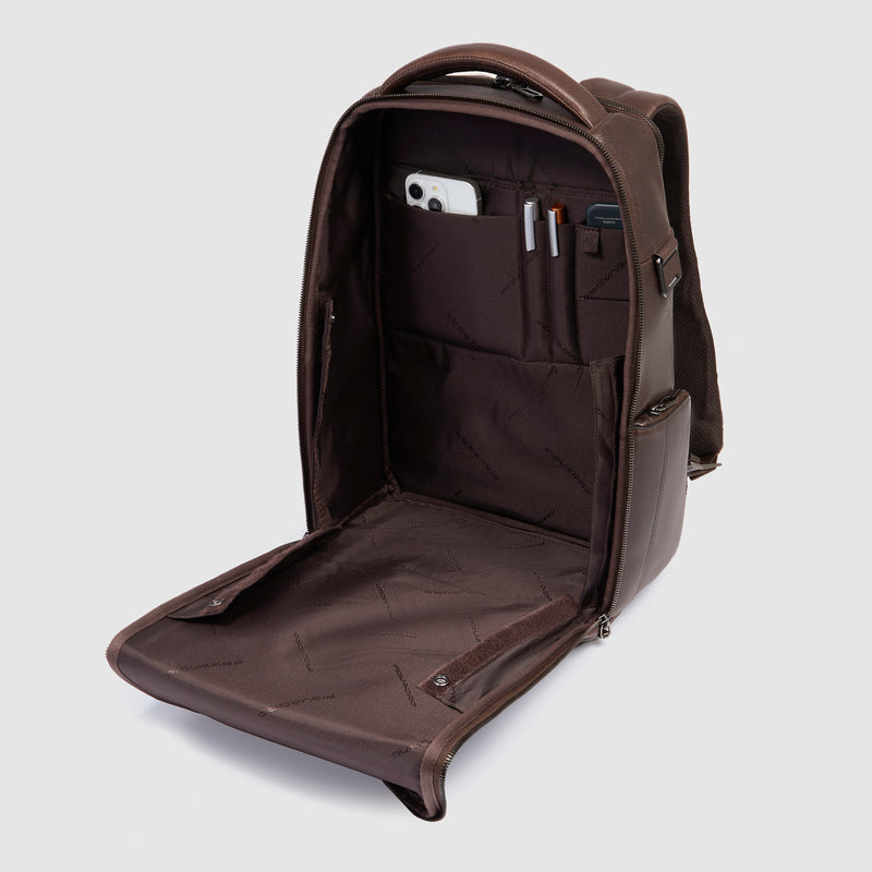Zaini Piquadro Zaino Uomo Grande Porta Pc Ipad Pelle Color Testa Di Moro