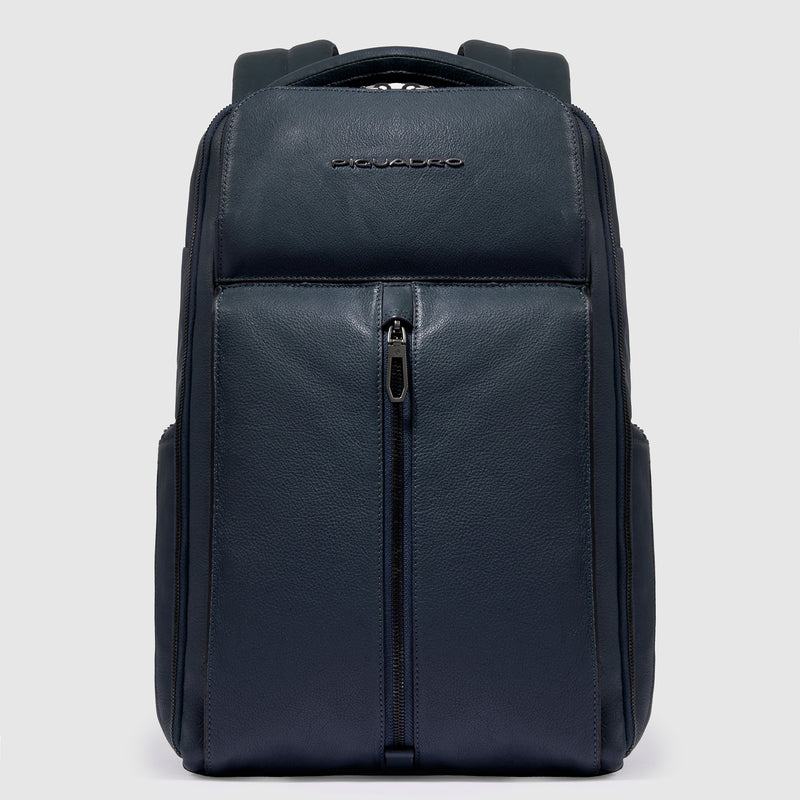 Zaini Piquadro Zaino Uomo Grande Porta Pc Ipad Pelle Blu