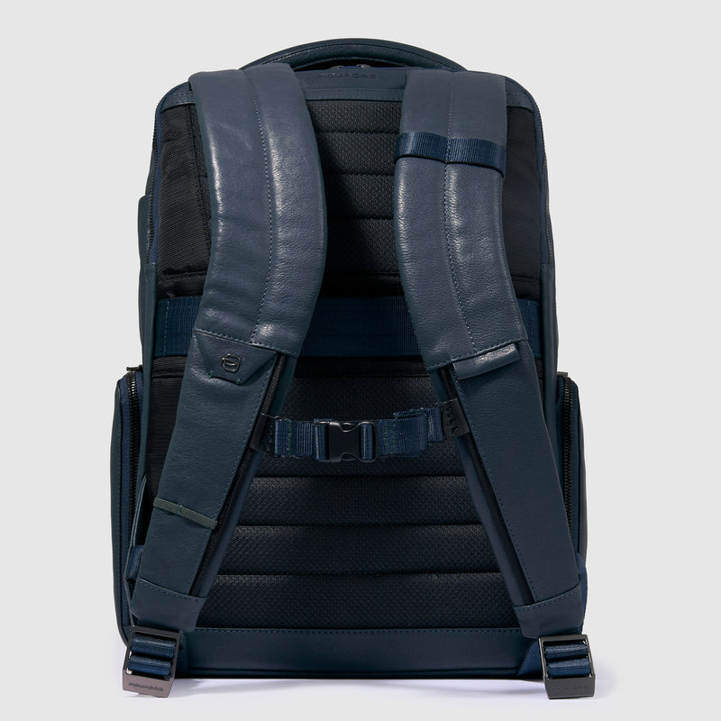 Zaini Piquadro Zaino Uomo Grande Porta Pc Ipad Pelle Blu