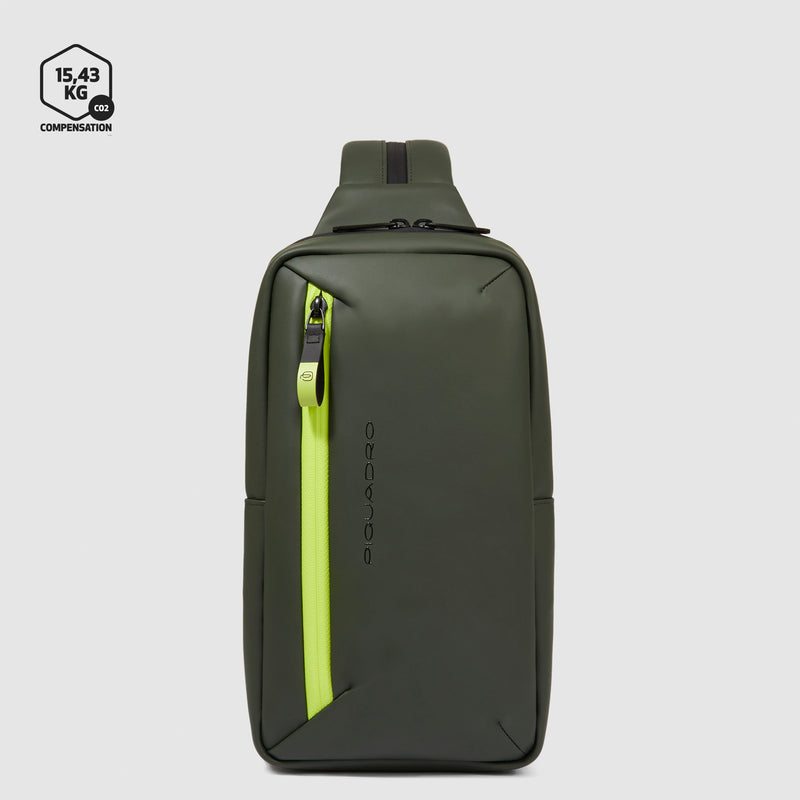 Monospalla Piquadro Zaino Piccolo Porta Ipad Mini Tessuto Carbon Neutral Verde