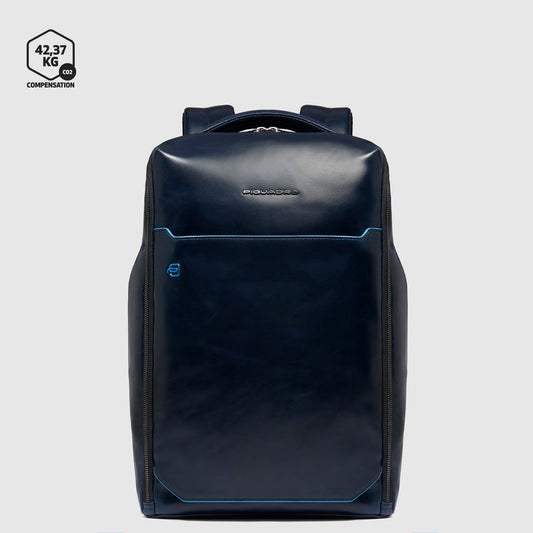 Zaini Piquadro Zaino Uomo Medio Porta Pc Ipad Pelle Blu