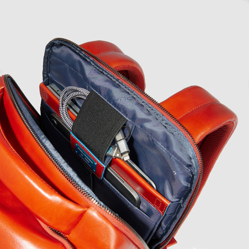 Zaini Piquadro Zaino Uomo Medio Porta Pc Ipad Pelle Mogano