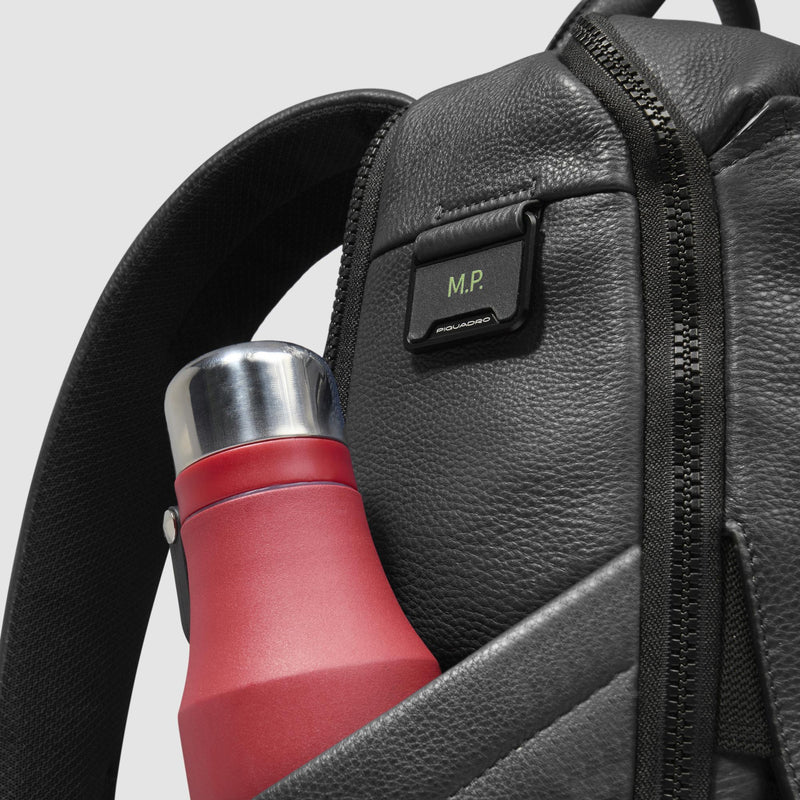 Zaini Piquadro Zaino Porta Pc Ipad Doppio Scomparto Patta Pelle Nera