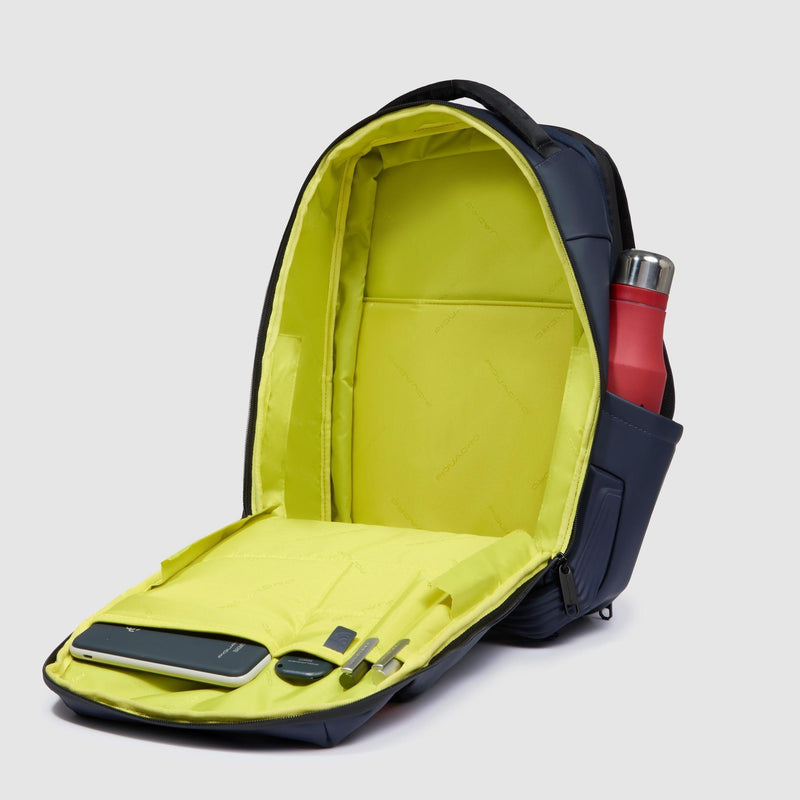 Zaini Piquadro Zaino Porta Pc Ipad Doppio Scomparto Tessuto Tecnico Blu