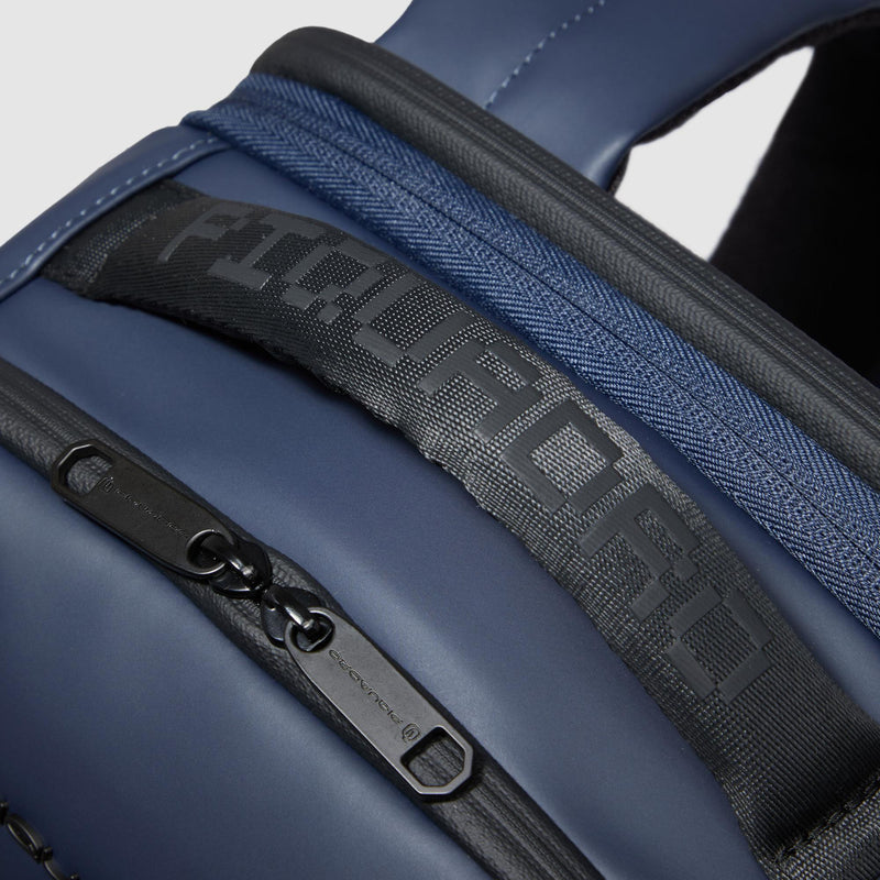 Zaini Piquadro Zaino Porta Pc Ipad Doppio Scomparto Tessuto Tecnico Blu