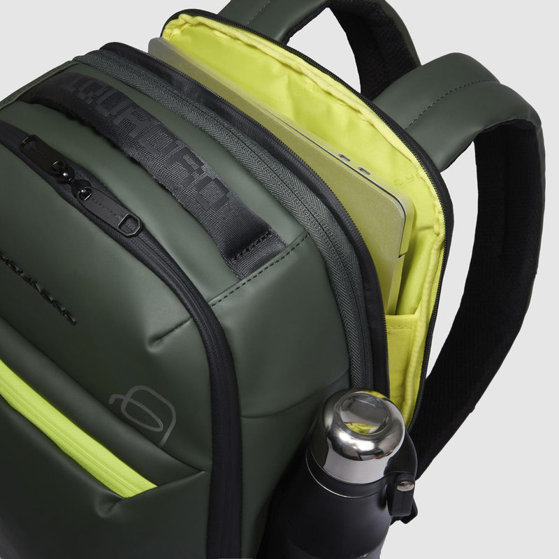 Zaini Piquadro Zaino Porta Pc Ipad Doppio Scomparto Tessuto Tecnico Verde