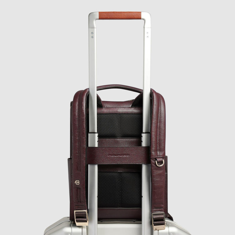 Zaino Piquadro Donna Porta Ipad Doppia Tasca Frontale Pelle Borgogna