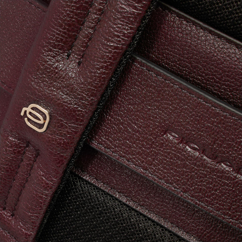 Zaino Piquadro Donna Porta Ipad Doppia Tasca Frontale Pelle Borgogna