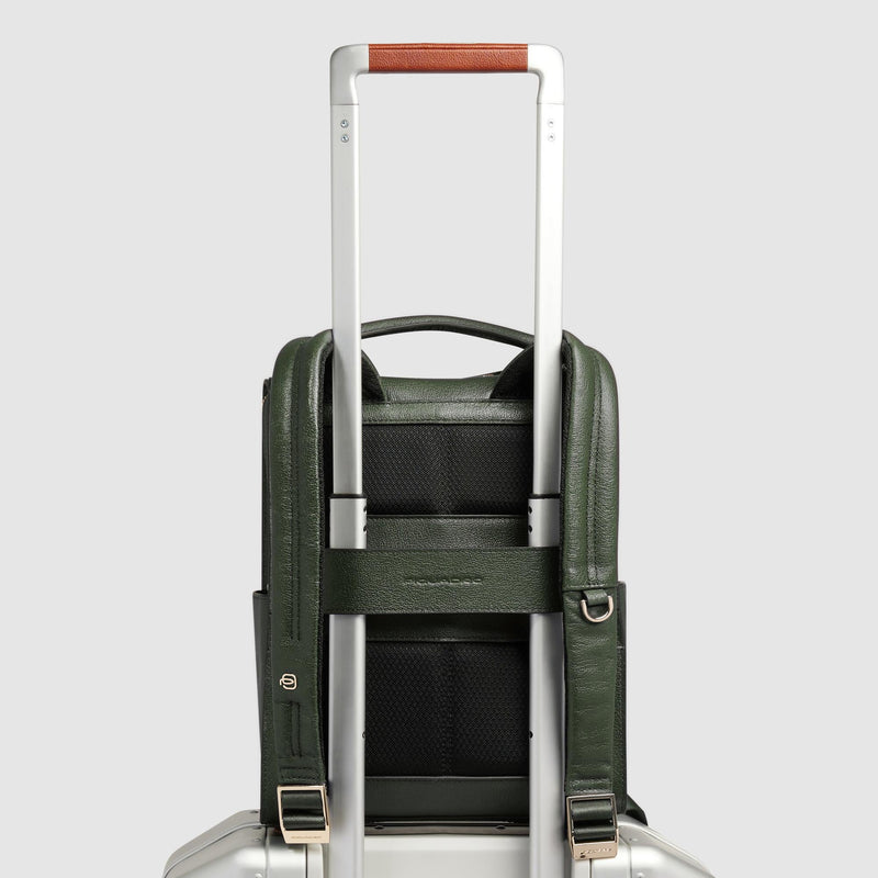 Zaino Piquadro Donna Porta Ipad Doppia Tasca Frontale Pelle Verde